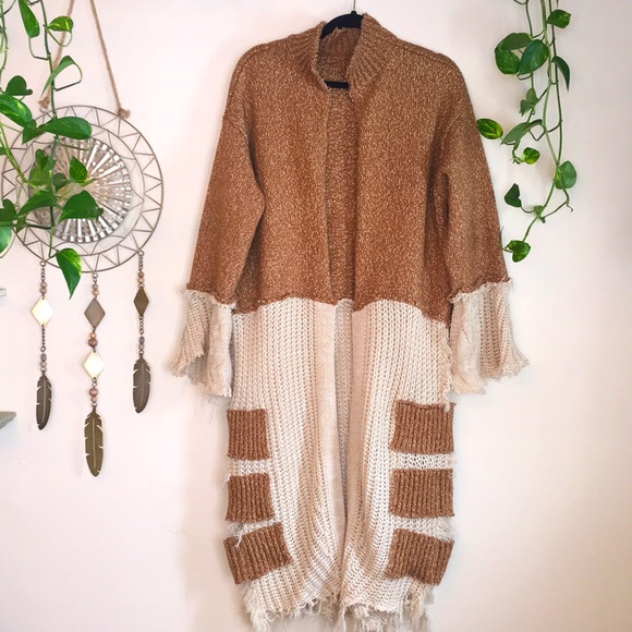 H&M Sweaters - Upcycled handmade post Apocalyptic fringed frayed ragged duster cardigan sweater